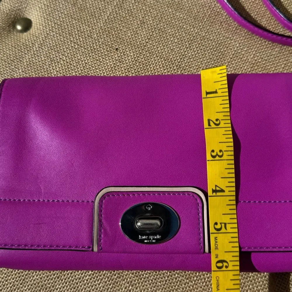 Kate Spade Juliana Hampton Road Pink/Fuchsia Leather WOC Crossbody Clutch